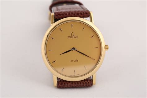 omega de ville 18k gold vintage|omega deville quartz vintage watch.